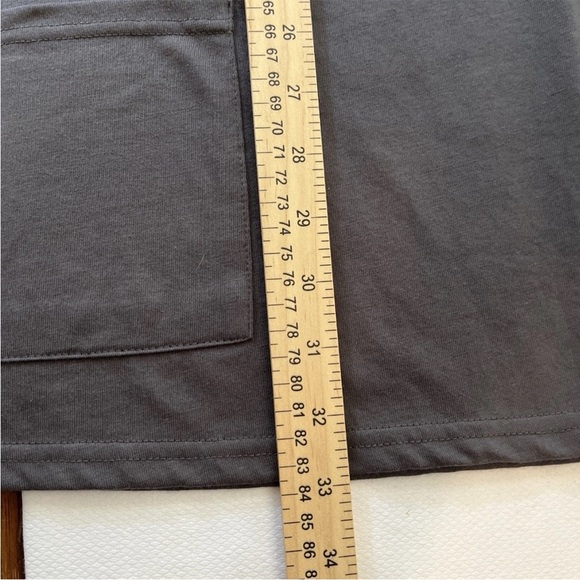 Womens Short Sleeve Tshirt Color Block Black Teal Leopard Print Gray 2XL Pockets - Picture 5 of 6